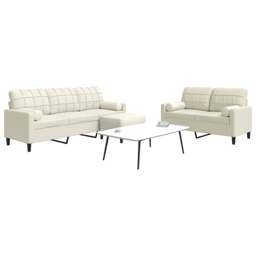 Vidaxl Ensemble De Canapés 3 Pcs Avec Coussins Et Traversins Velours - Image 2