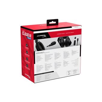 HyperX Cloud III S - Micro-casque - circum-aural - 2,4 GHz - sans fil - noir