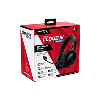 HyperX Cloud III S - Micro-casque - circum-aural - 2,4 GHz - sans fil - noir