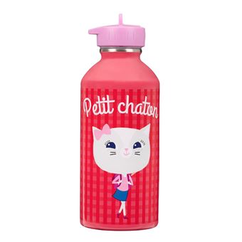 Gourde Inox Enfant - Petit Chaton - Rose - Draeger Paris