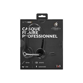 Micro-casque Stéreo filaire T'n'b Activ 200S Noir