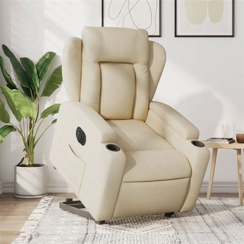 Non Communiqué Beige Vidaxl Stoel Électrique Réglable Tissu Crème