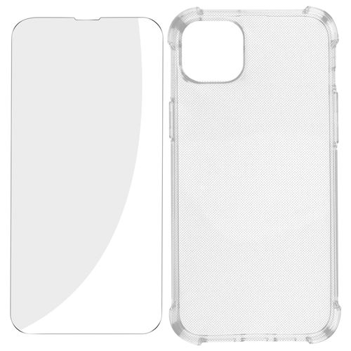 Pack Protection pour iPhone 14 Plus Coque Renforcée + Verre Trempé Avizar Transparent