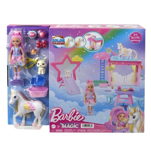 Coffret de Jeu Barbie A Touch Of Magic avec Poupée Chelsea et Bébé