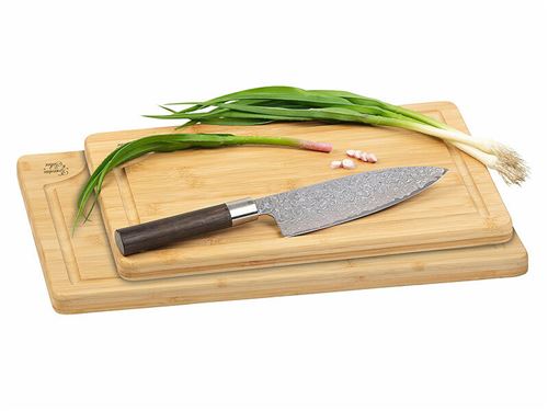 Rosenstein & Söhne : Lot De 2 Planches À Découper En Bambou Avec Rigole À Jus, Différentes Tailles - Image 2