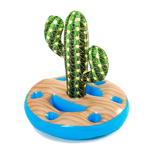 Porte gobelet cactus gonflable bouée gonflable 2 en 1-Diamètre 94 x Hauteur 70 cm -JUANIO-