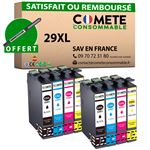 COMETE - 29XL - 8 Cartouches d'encre Compatibles Epson 29XL - Marque française