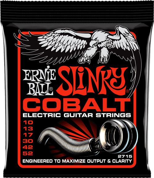 Ernie Ball 2715 - Jeu de cordes électriques - Slinky Cobalt - Skinny Top Heavy Bottom 10-52