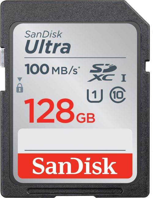 Carte Mémoire SDXC 128 Go SanDisk Ultra jusqu à 100 Mo/s Classe 10 UHS-I