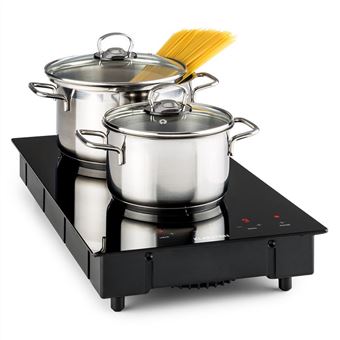 Table de cuisson - Klarstein VariCook Domino - Plaque vitrocéramique - 3000W - Minuterie - Tactile - Noir - 1