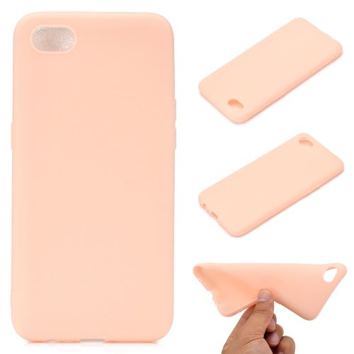 Coque en TPU couleur unie souple givré rose pour votre Oppo A1k