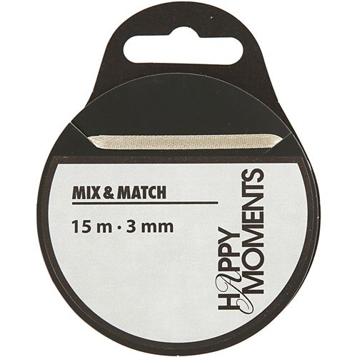 Happy Moments Ruban De Satin 3 Mm X 15 M Blanc Cassé