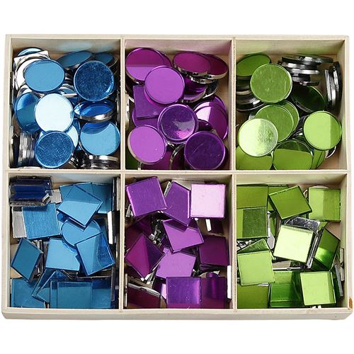 Creotime carreaux de mosaïque en miroir 15 x 1,7 mm 300 pièces