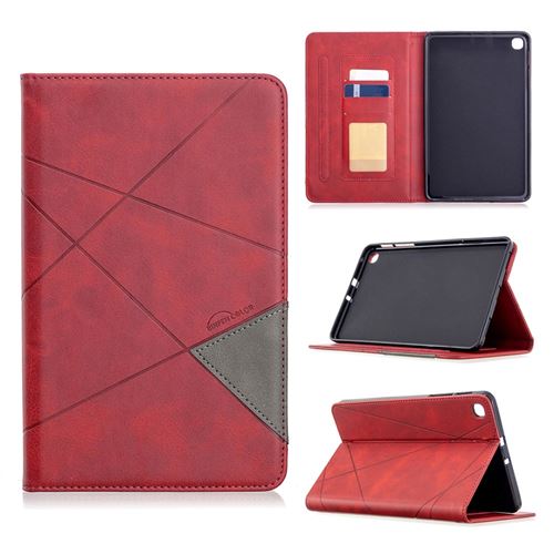 Etui en PU motif géométrique avec support rouge pour votre Samsung Galaxy Tab A 8.4 (2020) T307