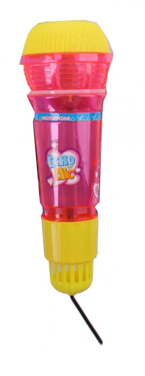 Toi-Toys Microphone Echo avec lumière rose 24 cm