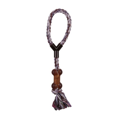 Meilleurs prix pour Jouet pour chien - Corde avec os et nud - Marron