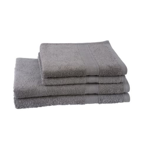 JULES CLARYSSE Lot de 2 serviettes + 2 draps de bain Élégance - Gris