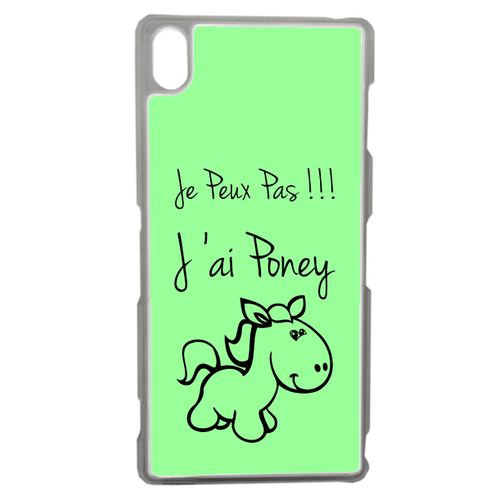 Coque Citation Poney Vert Compatible Sony Z3 Transparent