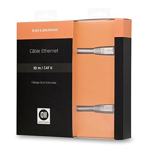 D2 Diffusion Gris D2rj45d1000 Câble Ethernet Rj45 Droit Mâle Cat 6 10 M