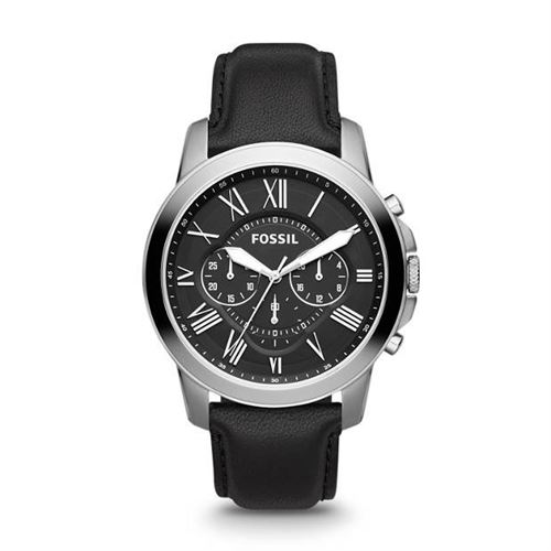 Montre Homme Fossil Grant Fs4812 Bracelet Cuir Noir