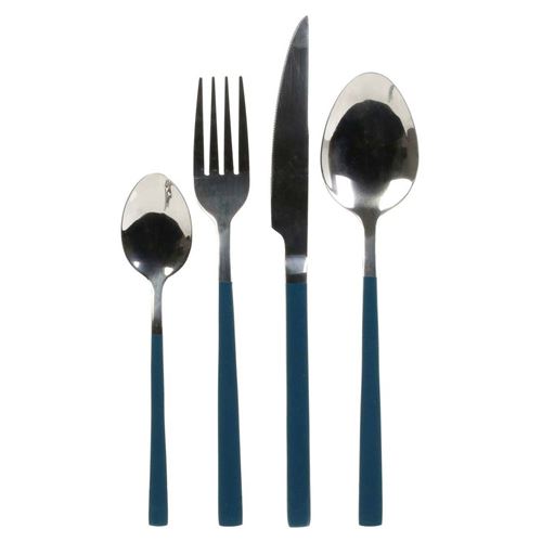 Ménagère inox design Teoda - 16 Pièces - Bleu marine