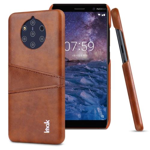 Etui en PU peau dure marron pour votre Nokia 9 PureView