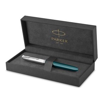 Stylo Plume Parker 51 Vintage - Années 1960 - Nib 14K - Résine Bleu/gris - Occasion