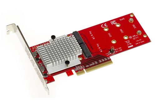 Carte contrôleur PCIe 8X pour 2 SSD M.2 NVMe M Key (M2 NGFF PCIe 3.0)
