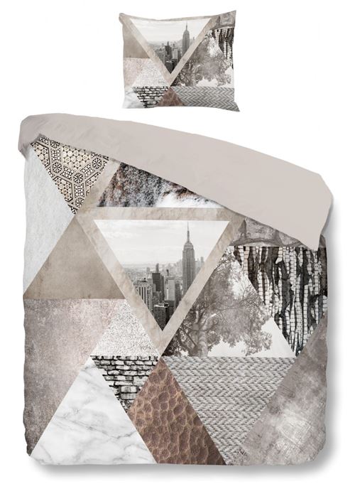 Good Morning Emmehousse de couette 140 x 220 cm marron/gris