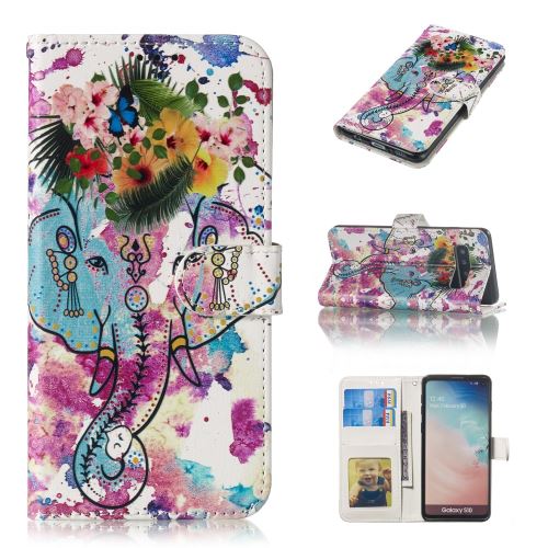 Etui en PU éléphant pour votre Samsung Galaxy S10