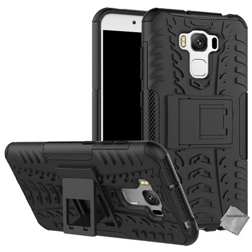 Housse etui coque anti choc pour asus zenfone 3 max plus zc553kl + verre trempe - noir