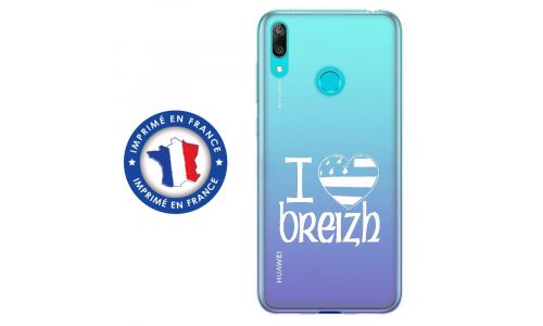 Coque souple pour Huawei Y7 (2019) avec impression Motifs drapeau Breton I Love Breizh