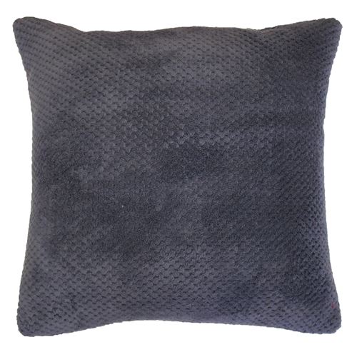 Housse de coussin 40 x 40 cm flanelle jacquard calinou anthracite