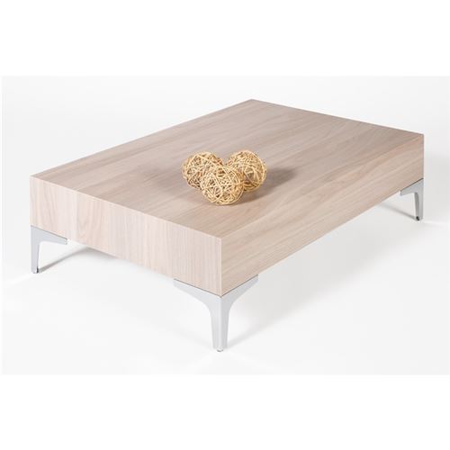 Mobilifiver Table basse, Evolution 90 Chrome, Orme Perle, 90 x 60 x 28 cm, Mélaminé/Acier Chromé, Made in Italy