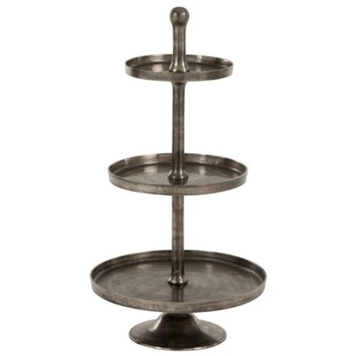 Paris Prix - Plateau Sur Pied à 3 Niveaux fontaine 110cm Gris