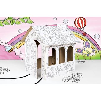 Maison de poupée en carton a construire, décorer colorier peindre - guizmax - 1