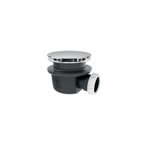 Drain de douche extra plat Valentin noir/chromé 90mm