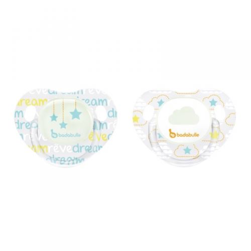 Sucettes physiologiques phosphorescentes 0-6 mois cloud dream - badabulle