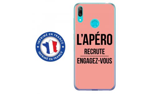 Coque souple pour Huawei Y7 (2019) avec impression Motifs l'apéro recrute rose