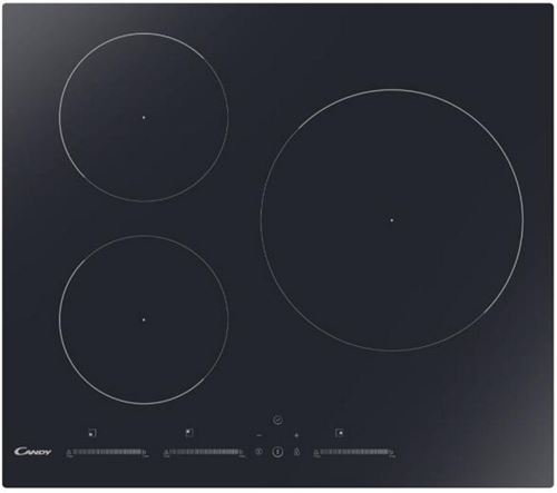 Candy CIS633MCTT - Table de cuisson à induction - 3 plaques de cuisson - Niche - largeur : 56 cm - profondeur : 49 cm - noir