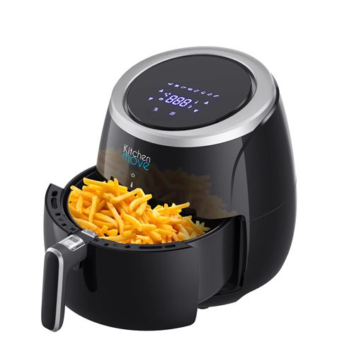 Friteuse électrique sans Huile, friteuse à air Chaud 5L grande capacité STORM 2000W Cuisson rapide écran Tactile LCD Multifonction avec 8 programmes, Recette