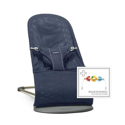 Babybjorn - Pack Transat Bliss (Bleu marine, Mesh 3D) + Jouet Amis volants - bleu