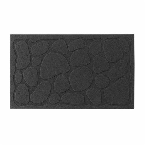 Non Communiqué Noir Tapis D'entrée À Motifs Graphite 45X75cm