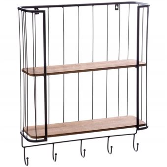 Etagere Metal Murale Jordi 2 Niveaux Crochets Atmosphera Achat