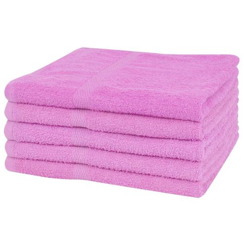 vidaXL Serviette de douche 5 pcs Coton 360 g/m² 70 x 140 cm Rose