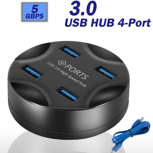 2019 4-Port Usb 3.0 Rapide Vitesse Hub Ronde Multi 5Gbps Expander Câble Usb Compatible aloha3849