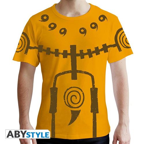 Naruto Shippuden - T-shirt Chakra Mode homme MC jaune - premium - Taille L
