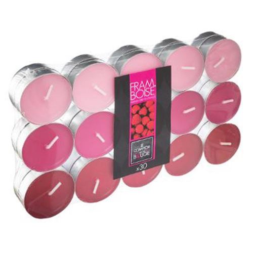 Atmosphera Lot de 30 bougies parfum&eacute;es, framboise, 350g  - Multicolore