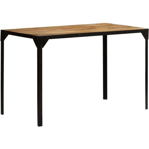 vidaXL Table à manger Bois de manguier brut massif et Acier 120 cm