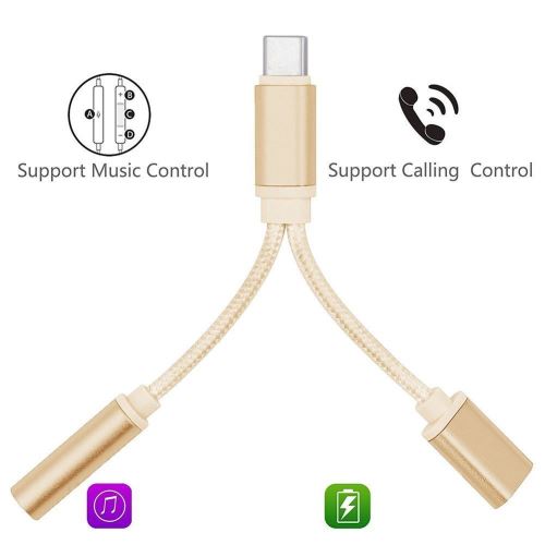 Adaptateur Type C-Jack pour MacBook Air Thunderbolt 3 USB-C 2 en 1 Audio  USB-C Ecouteurs Chargeur Casque (ARGENT)